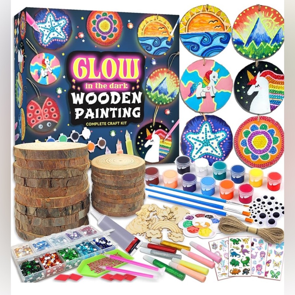 Glow in the Dark Wooden Painting Craft Kit - Picture 2 of 4